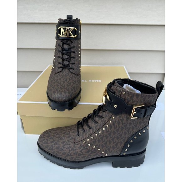 Michael kors boots Kincaid Laceup boots-Brown Size-6,6.5,7, 7.5,8,8.5,9,9.5 & 10 - Picture 1 of 12